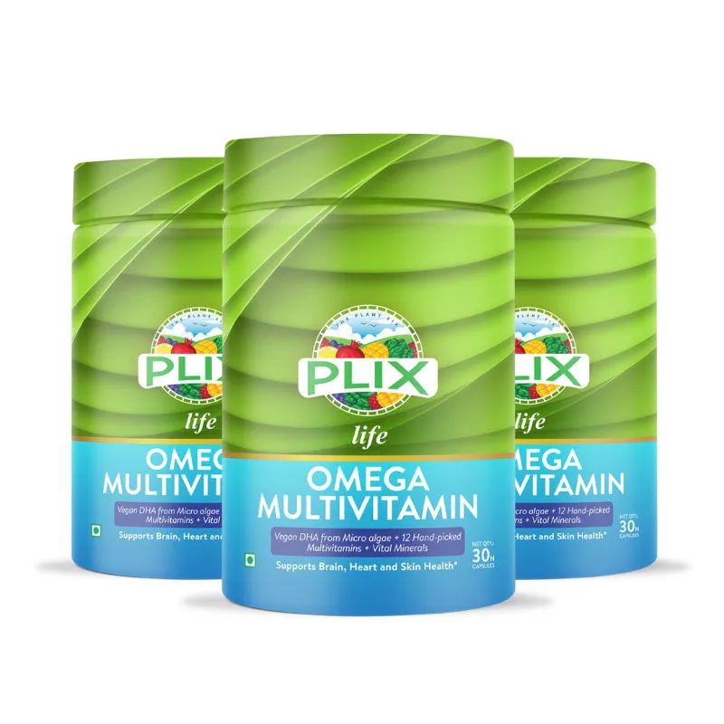 Plix Life Omega 3 Multivitamins For Daily Well-being, Pack Of 3