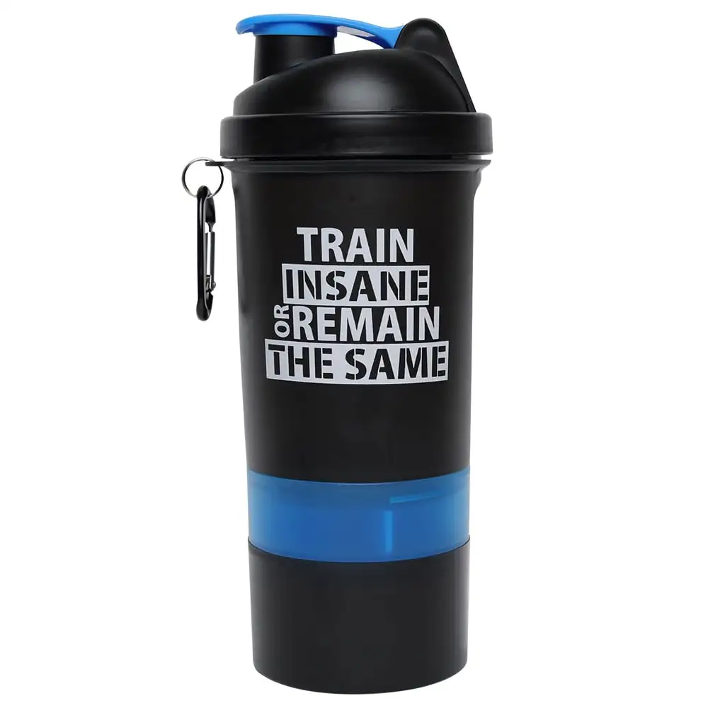 GHC 3-Compartment Shaker Bottle,  Blue & Black  600 ml