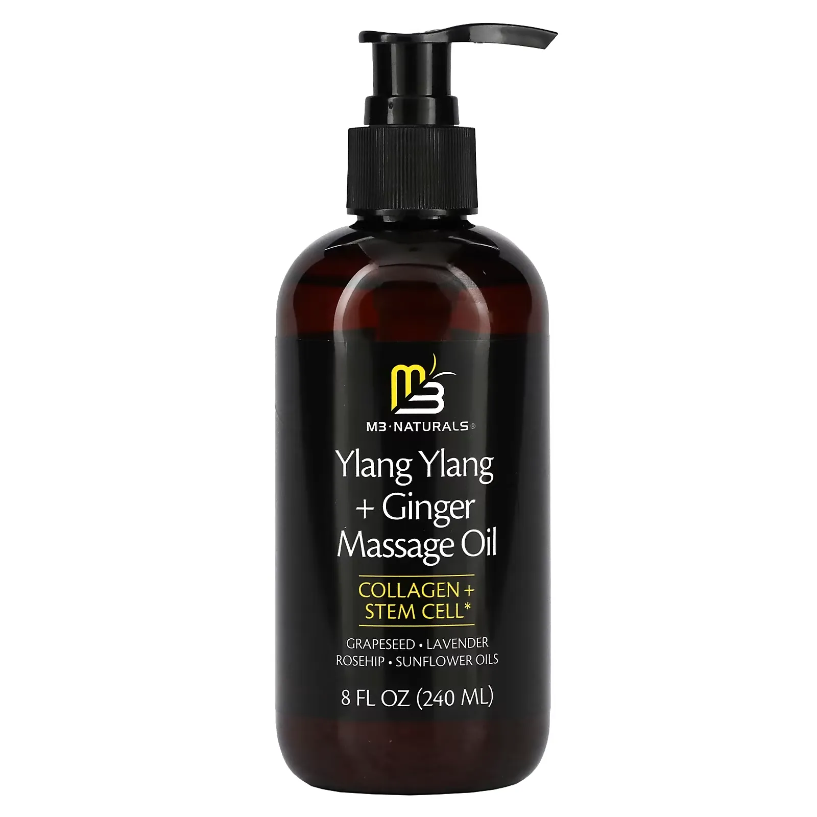 Ylang Ylang + Ginger Massage Oil, 8 fl oz (240 ml)