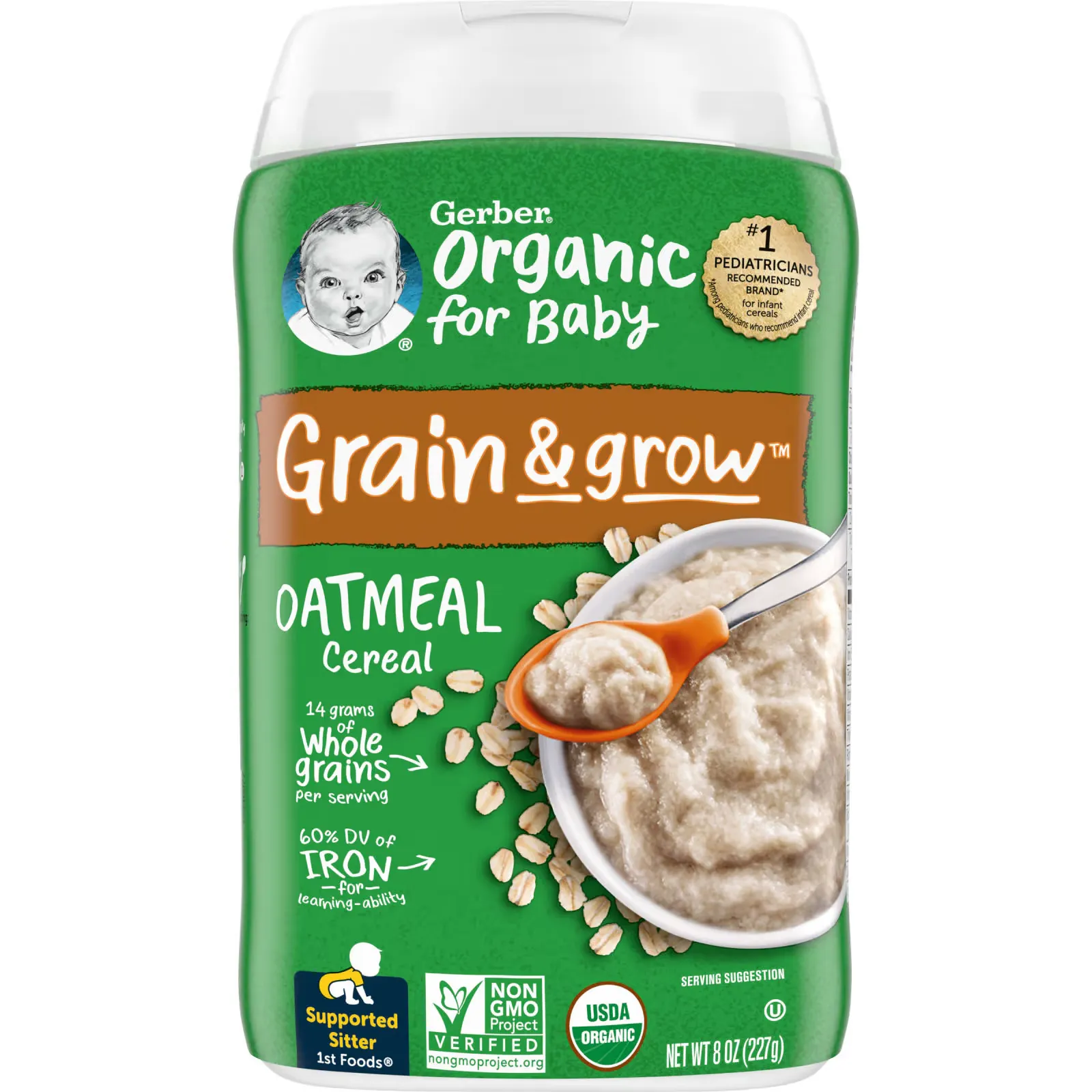 Organic for Baby, Grain & Grow, 1st Foods, Oatmeal Cereal, 8 oz (227 g)