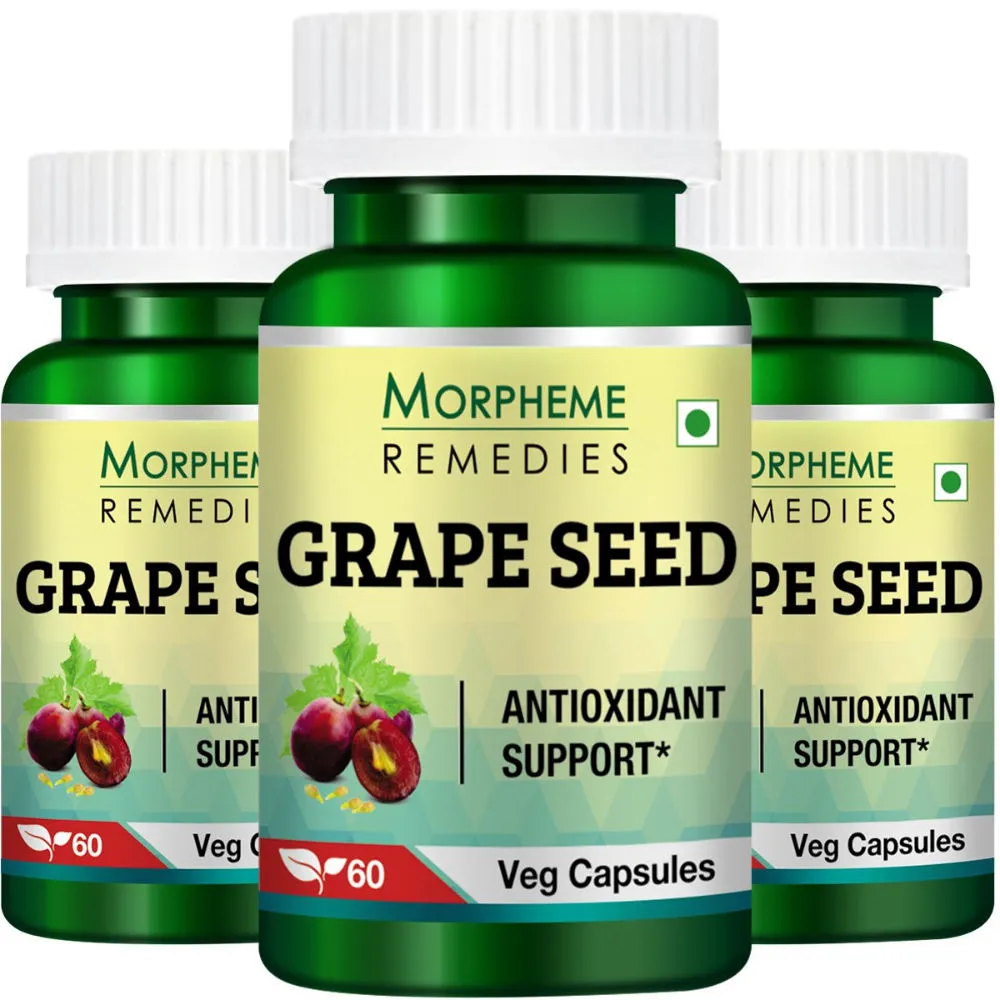 Morpheme Grape Seed Extract 500mg Extract - 60 Veg Caps. x 3