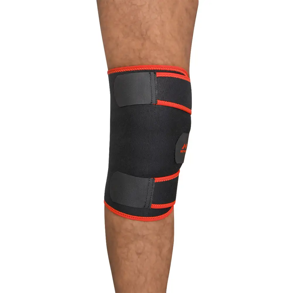 Nivia Orthopedic Knee Support Adjustable Straps (RB-12),  Black-Red  Free Size