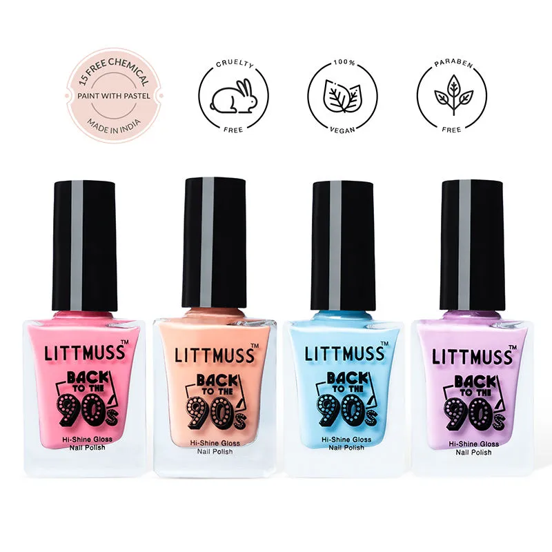 Littmuss Paint With Pastel Back To The 90's Hi-shine Gloss Nail Polish Combo