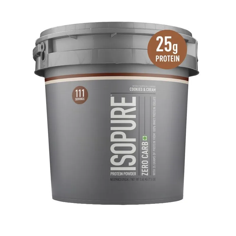 Isopure Zero Carb 100% Whey Protein Isolate Powder - 7.5 lbs (Cookies & Cream)