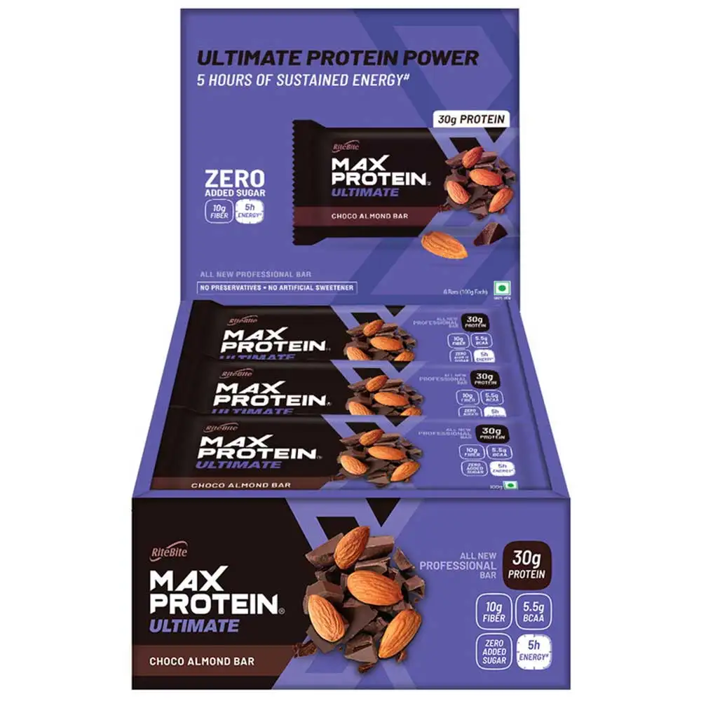 RiteBite Max Protein Ultimate Bar (30g Protein),  12 bar(s)  Choco Almond