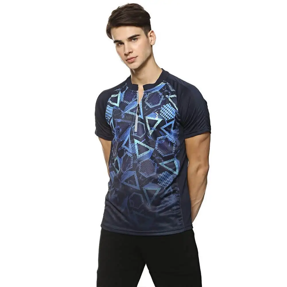 Campus Sutra Graphic Print Men Round or Crew T Shirt,  Blue  XL