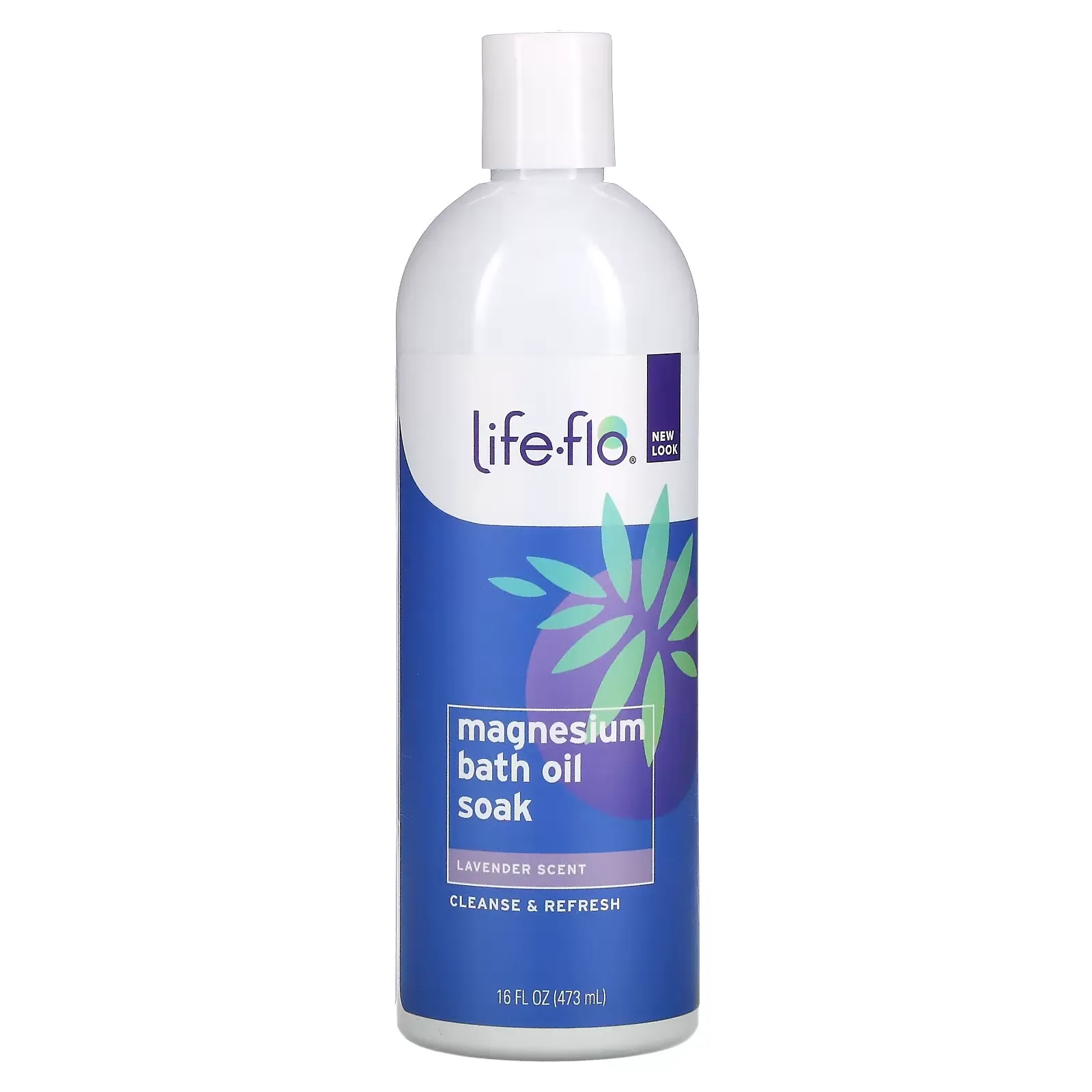 Magnesium Bath Oil Soak, Lavender, 16 fl oz (473 ml)