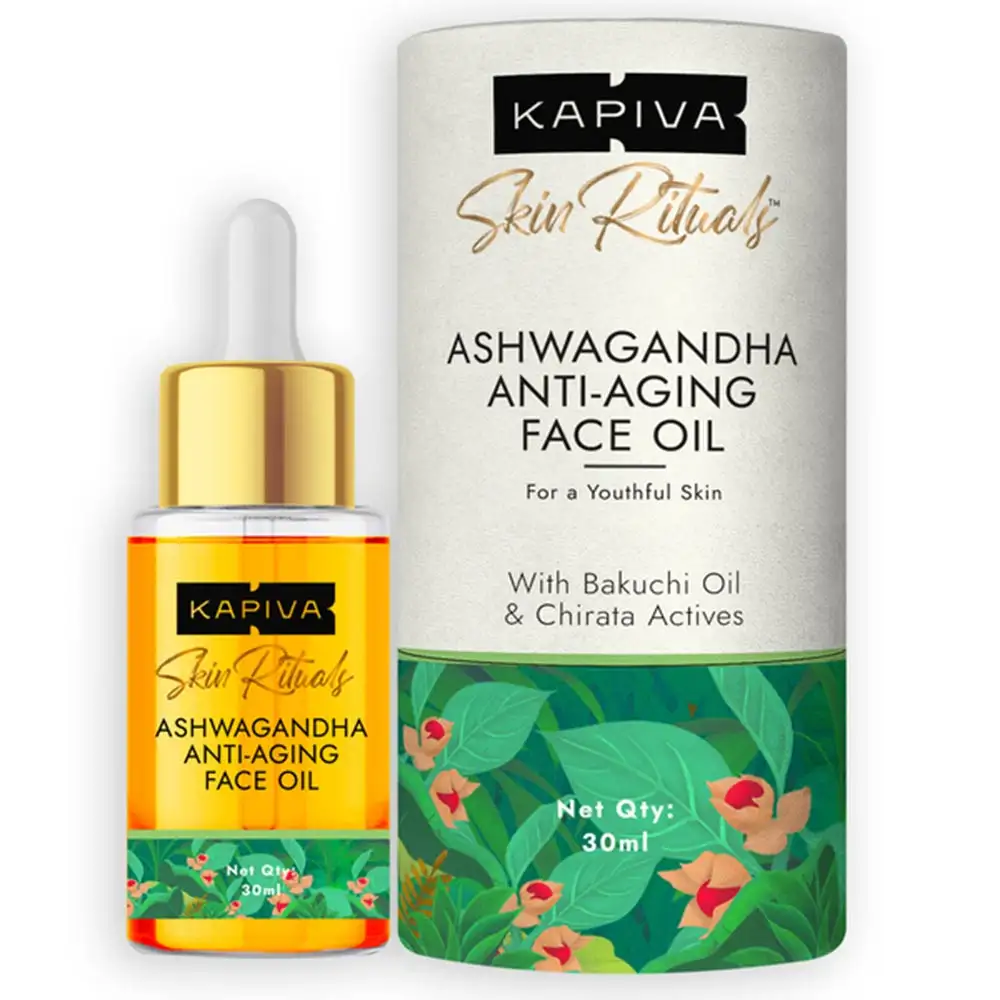 Kapiva Ashwagandha Anti-Aging Face Oil,  30 ml  for a Youthful Skin