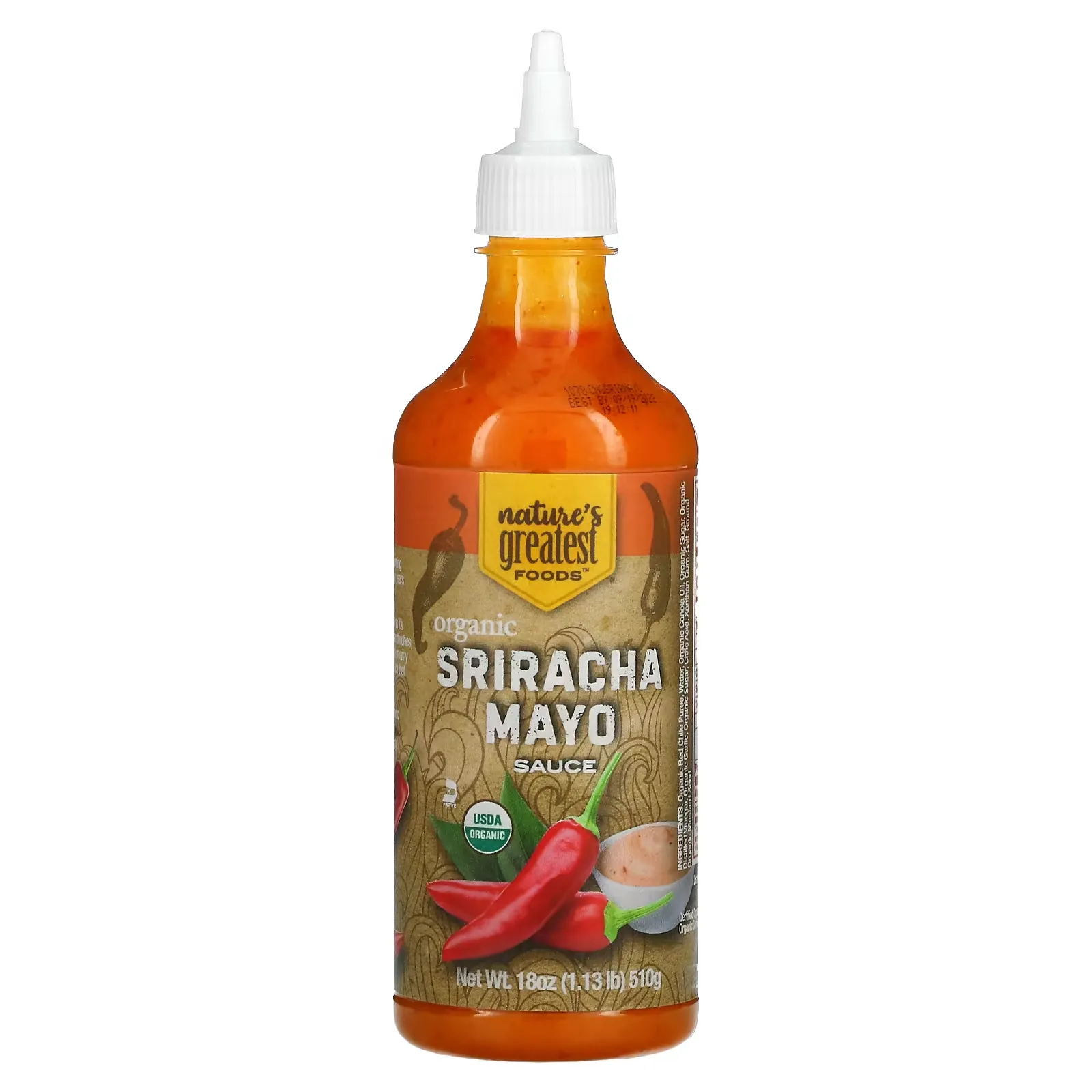 Organic Sriracha Mayo Sauce, 18 oz (510 g)