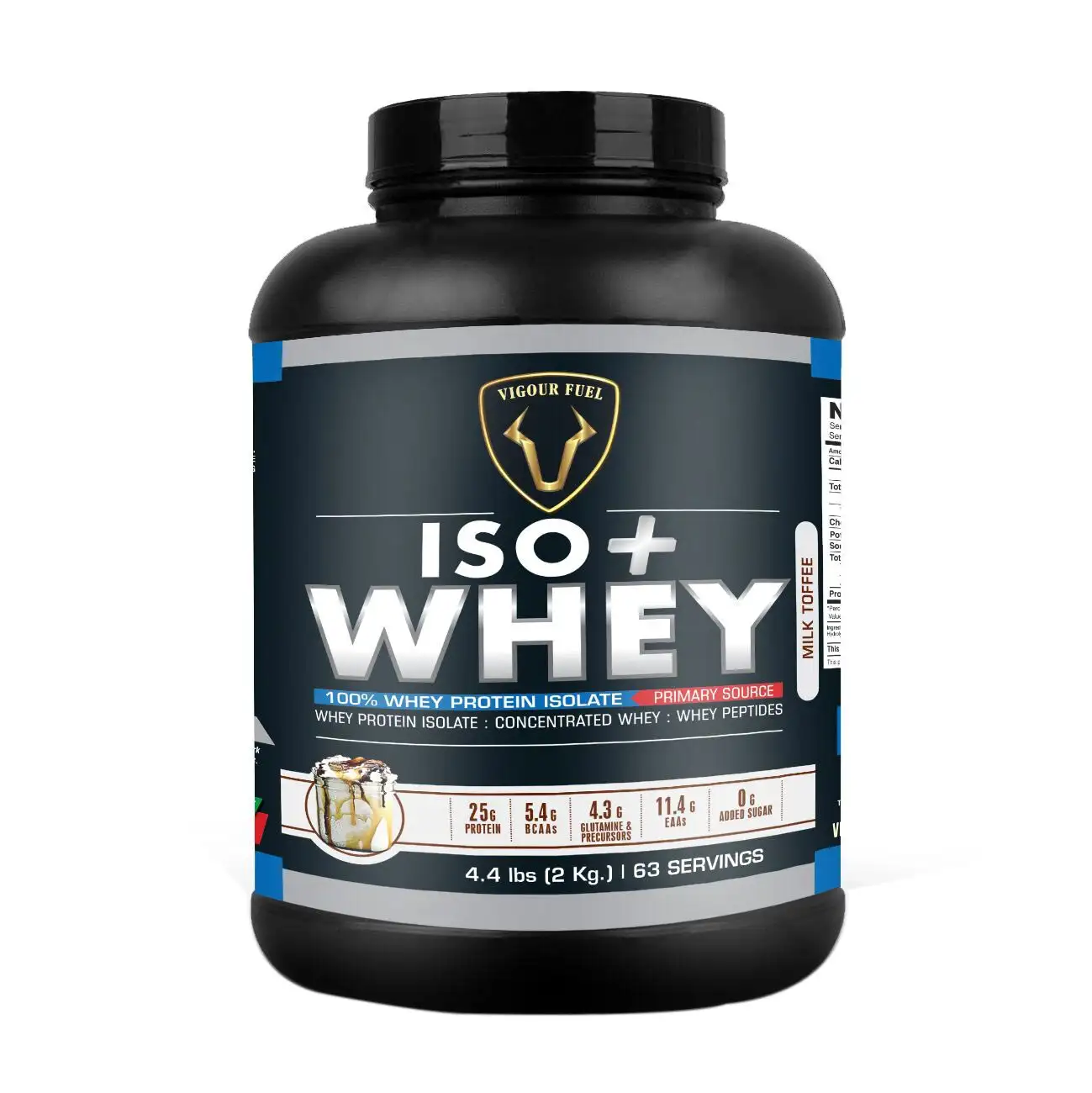 Vigour Fuel Iso Plus Whey Protein,  4.4 lb  Milk Toffee