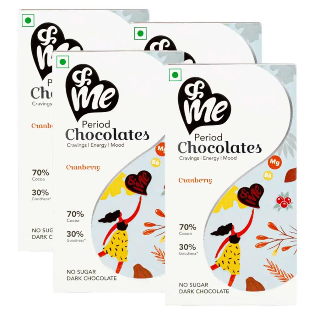 &Me Period Chocolates,  6 Piece(s)/Pack  Cranberry (Pack of 4)