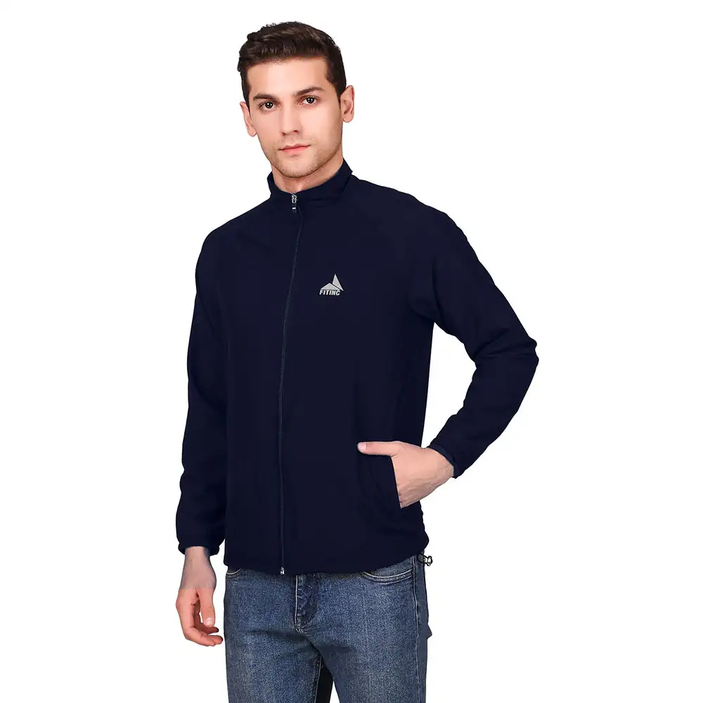 Fitinc NS Jacket for Men & Boys with Two Side Zipper Pockets,  Navy Blue  Small