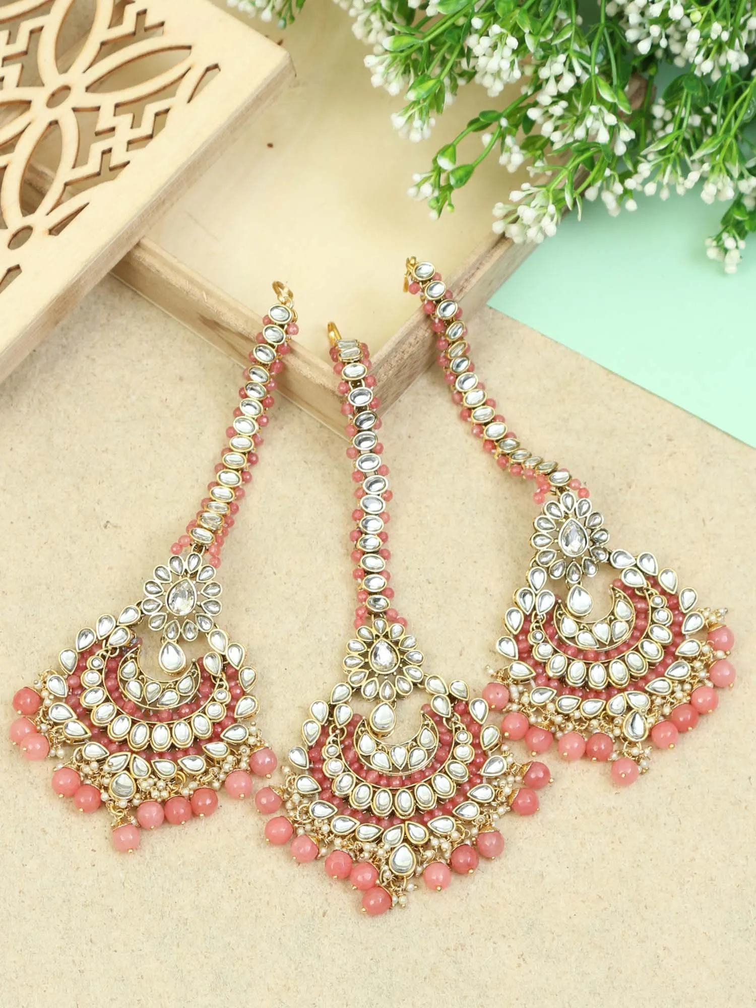 Bling Bag Coral Rita Maang Tikka Set