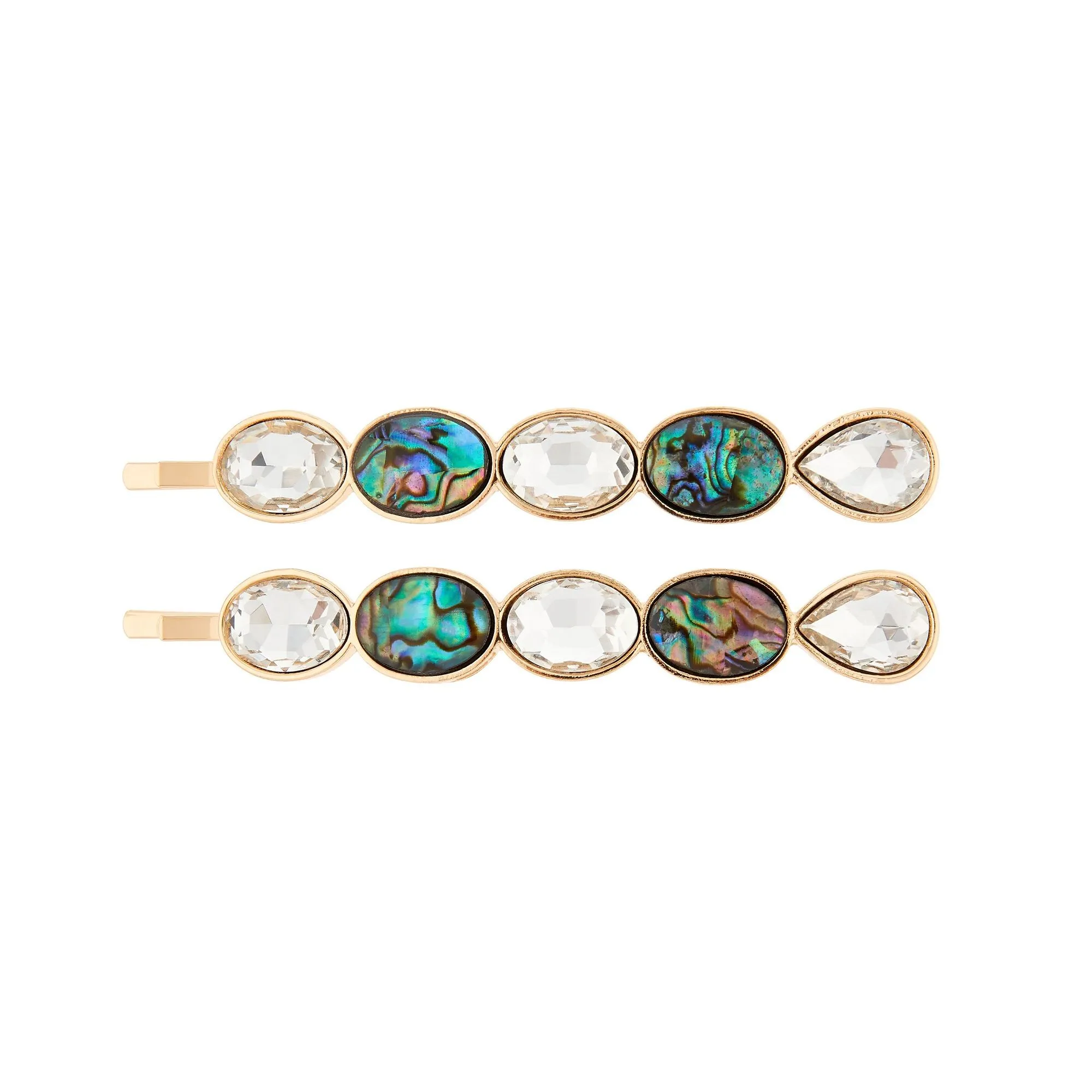 Accessorize London Abalone Shell And Crystal Hair Clips