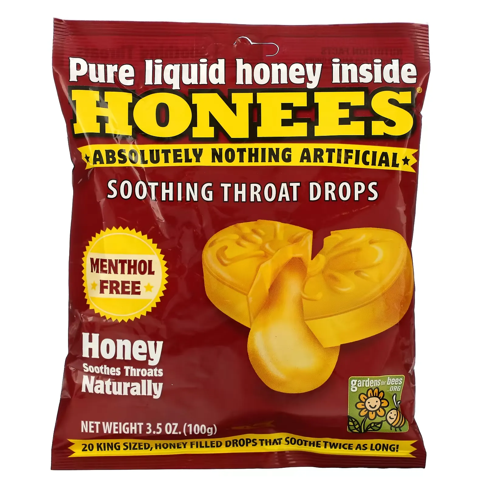 Soothing Throat Drops, Honey, 20 King Size Drops