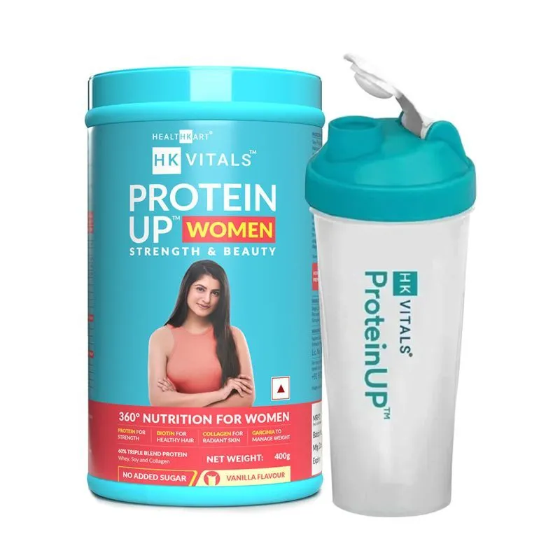 HealthKart HK Vitals ProteinUp Women Strength & Beauty - Vanilla With Shaker