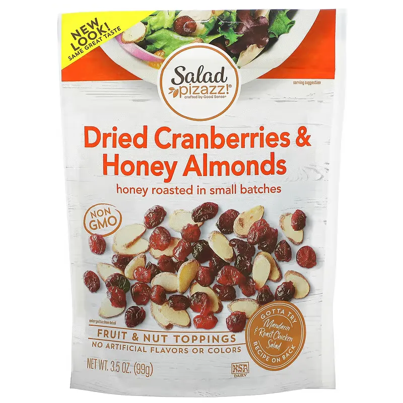 Fruit & Nut Toppers, Dried Cranberries & Honey Almonds, 3.5 oz (99 g)