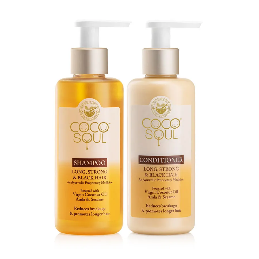 Coco Soul Hair Care Combo Shampoo + Conditioner For Long Strong Black Hair