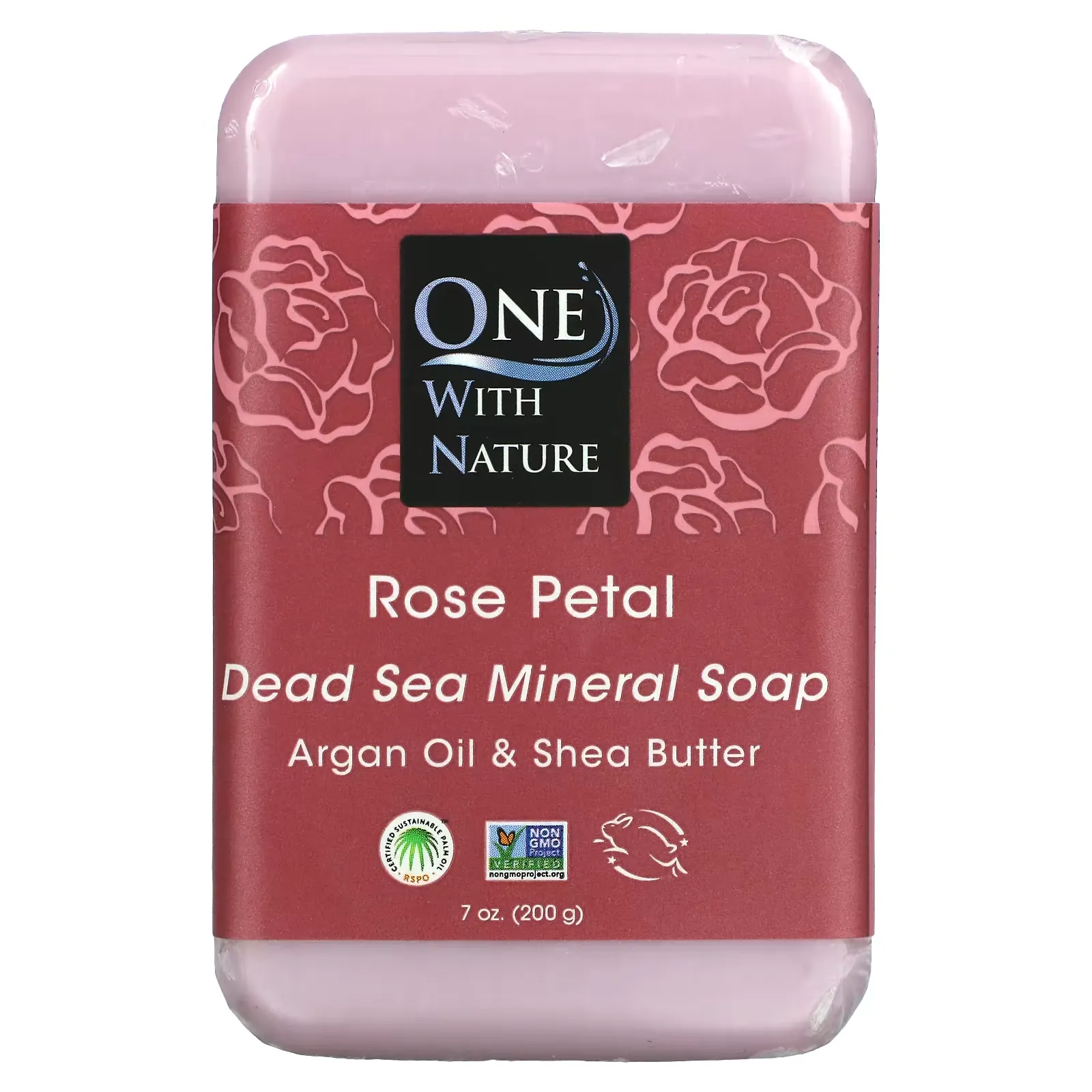 Dead Sea Mineral Soap Bar, Rose Petal, 7 oz (200 g)