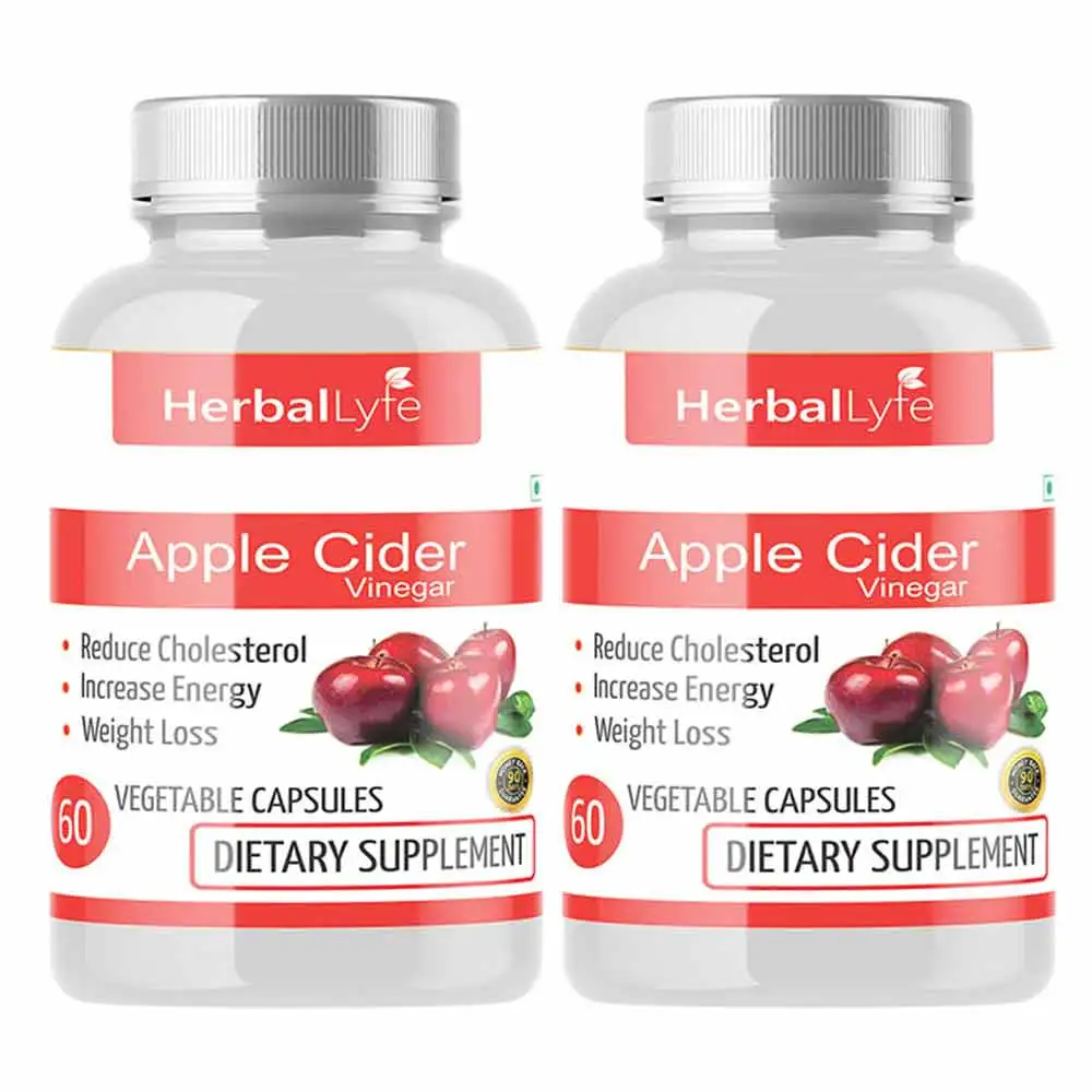 Herballyfe Apple Cider Vinegar (Pack of 2),  60 capsules  Unflavoured