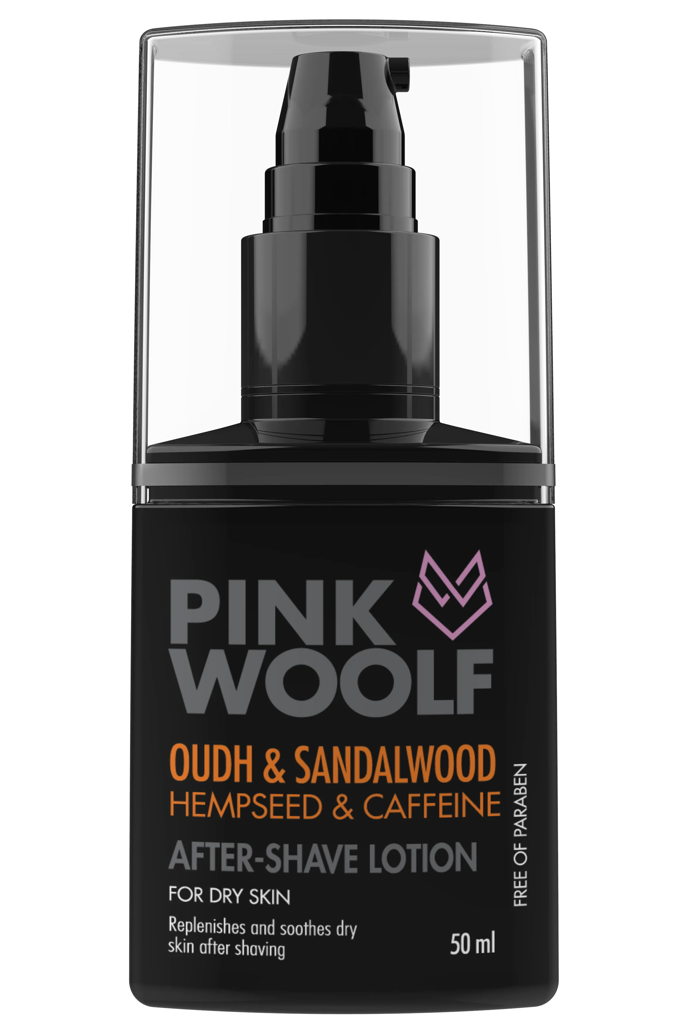 Pink Woolf Oudh & Sandalwood Hempseed & Caffeine After Shave Lotion for Dry Skin