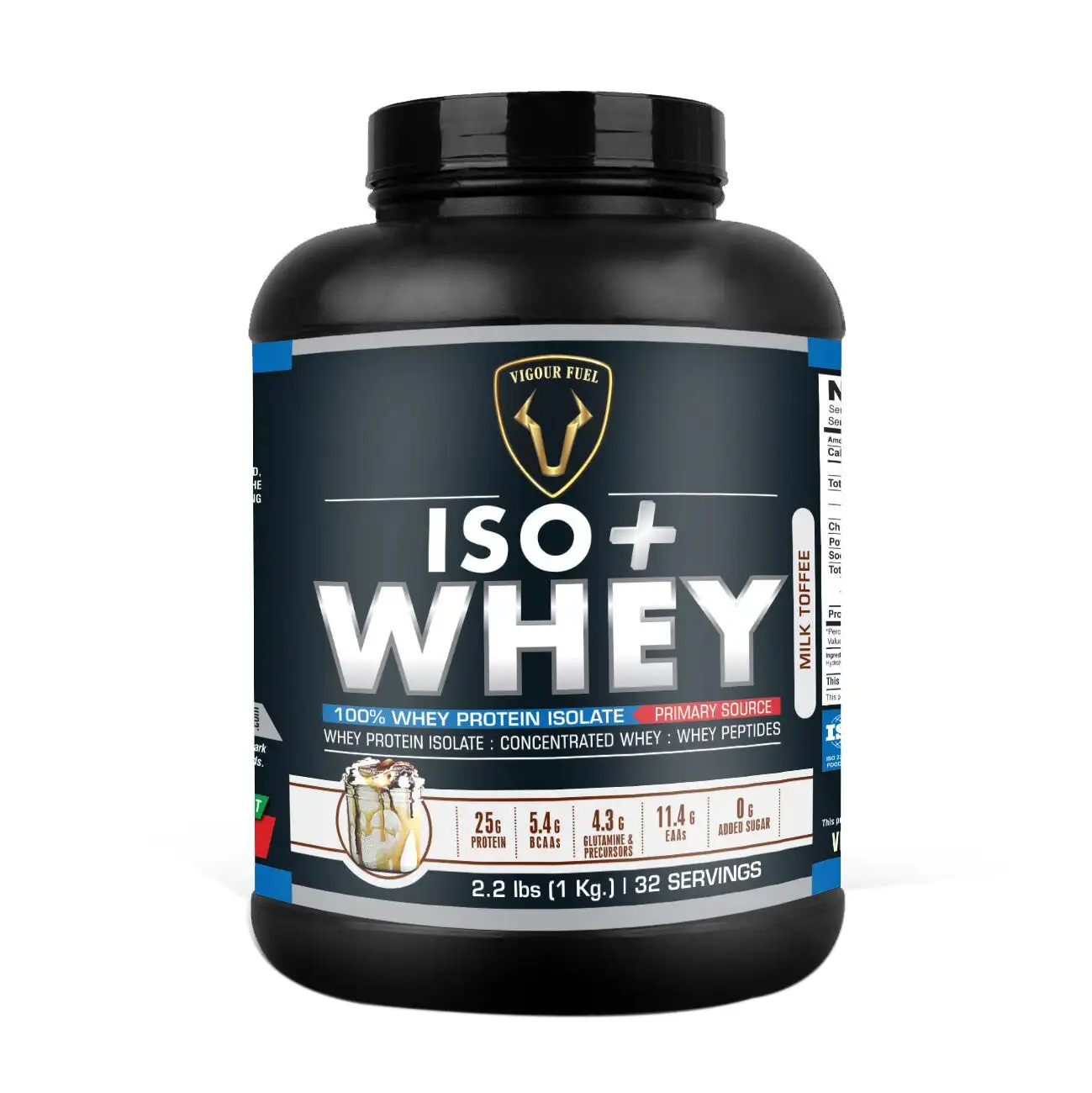 Vigour Fuel Iso Plus Whey Protein,  2.2 lb  Milk Toffee