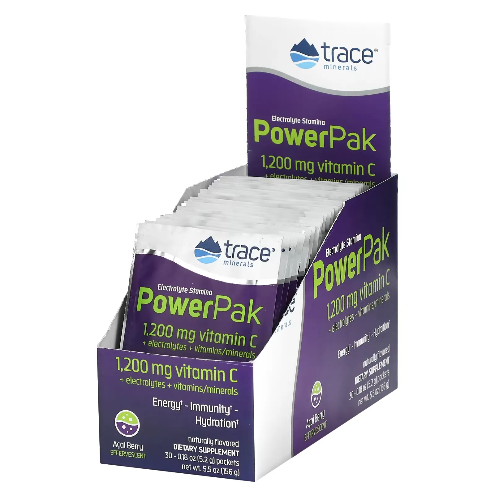 Electrolyte Stamina PowerPak, Acai Berry, 30 Packets, 0.18 oz (5.2 g) Each