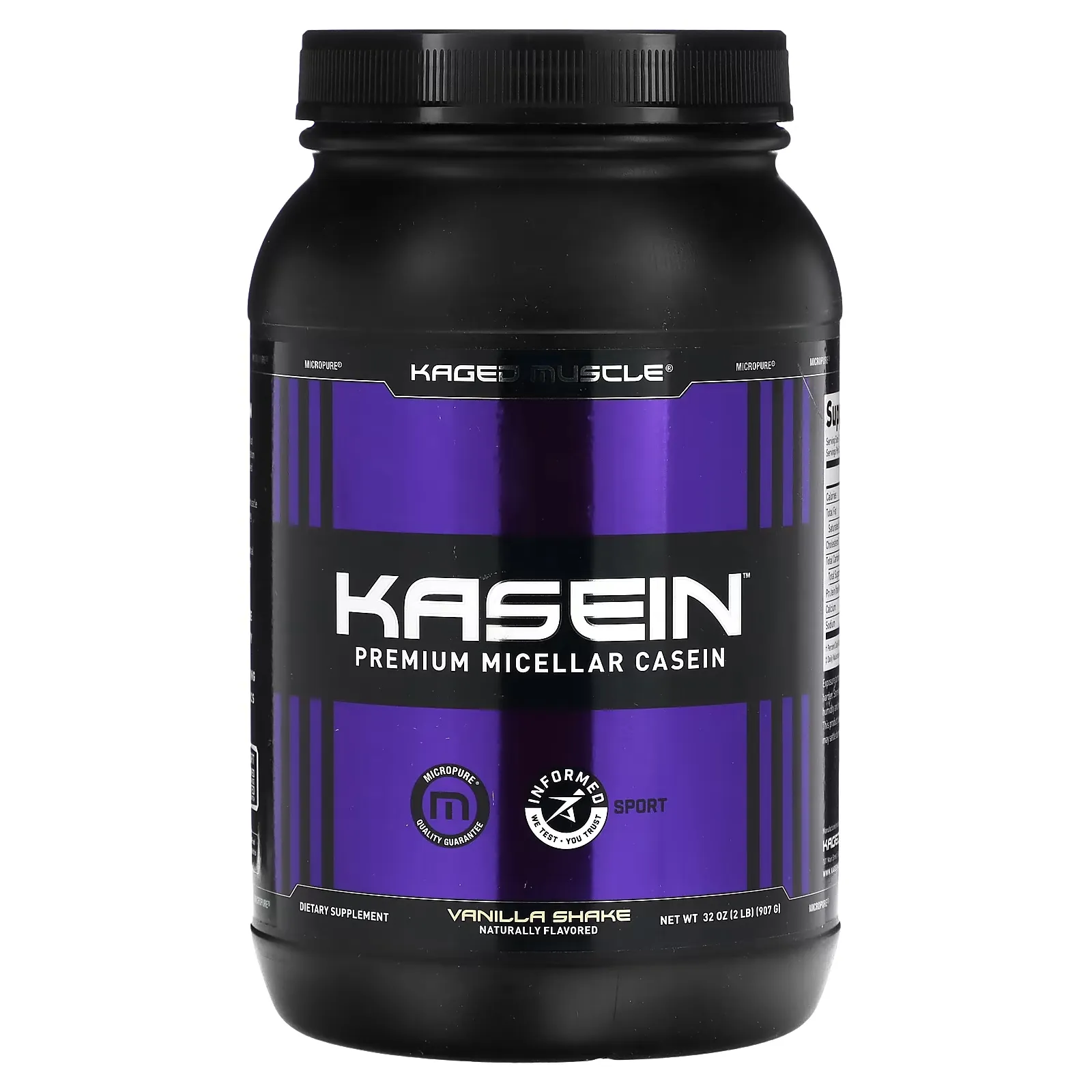 Kasein Premium Micellar Casein, Vanilla Shake, 2 lb (907 g)