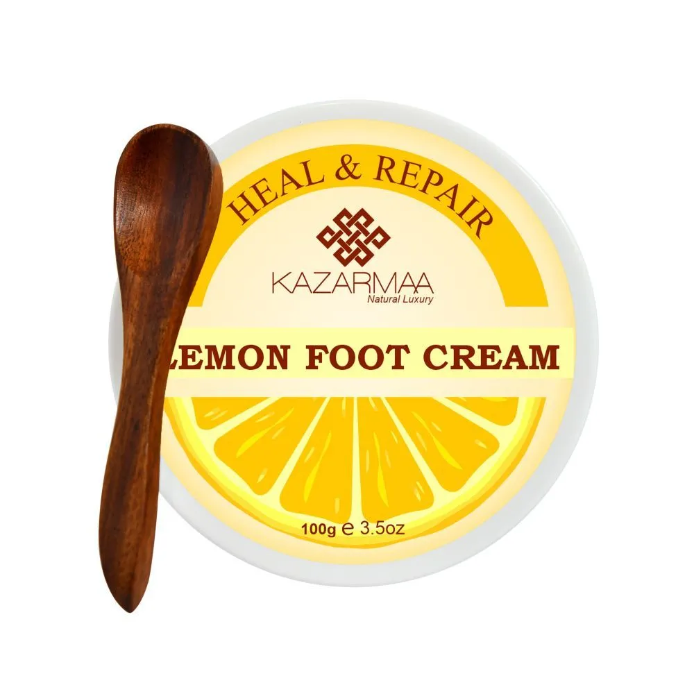 Kazarmaa Heal & Repair Lemon Foot Cream With Shea Butter, Vitamin-e, Coconut Oil & Jojoba Oil