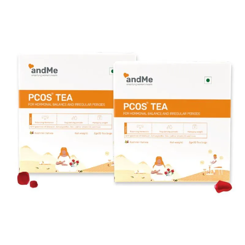 andMe Pcos Pcod Tea - Kashmiri Kahwa Flavour - Pack Of 2