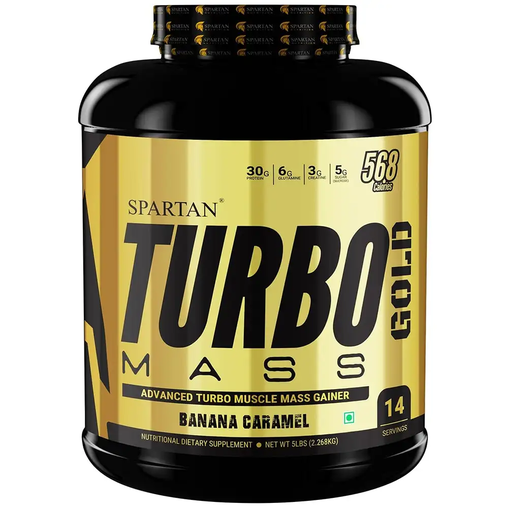 Spartan Nutrition Turbo Mass Gold,  5 lb  Banana Caramel