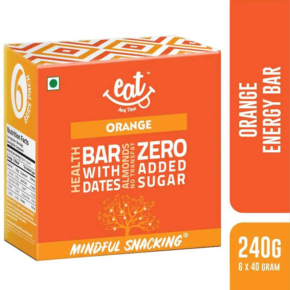 Eat Anytime Healthy Energy Bar,  6 Piece(s)/Pack  Orange