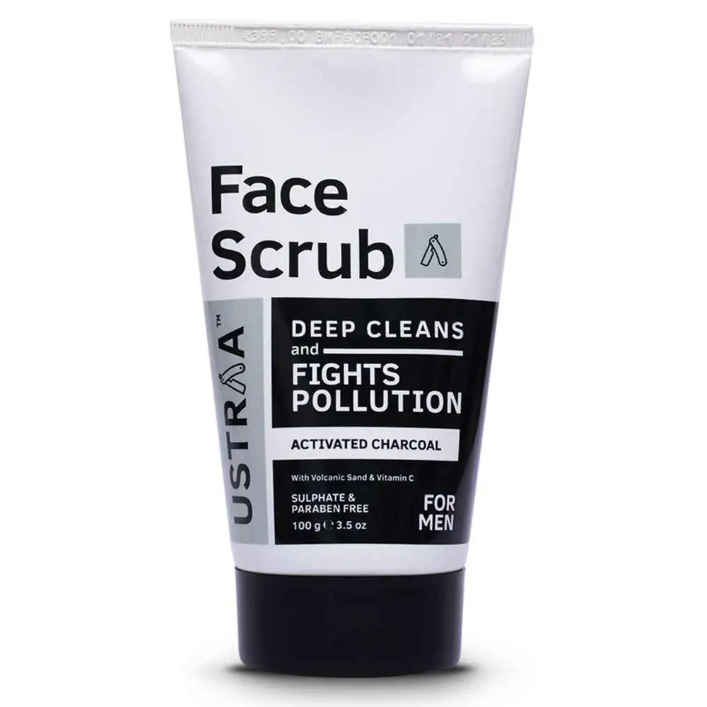 Ustraa Face Scrub,  100 g  Activated Charcoal