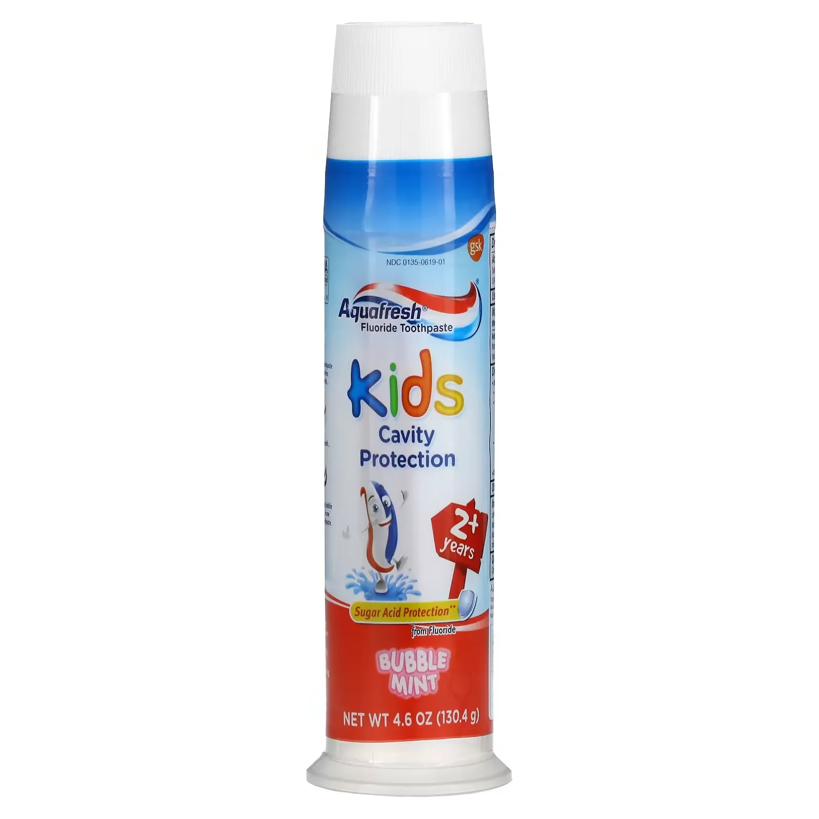 Kid's Cavity Protection Fluoride Toothpaste, 2+ Years, Bubble Mint,  4.6 oz (130.4 g)