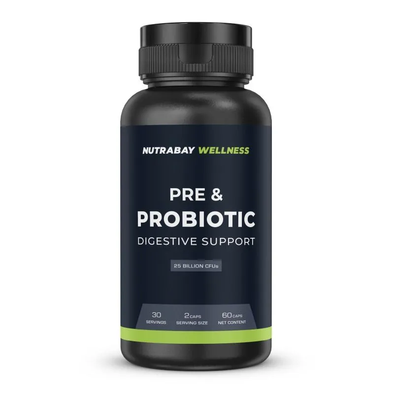 Nutrabay Wellness Pre & Probiotic Digestive Support 25 Billion Cfus Capsules