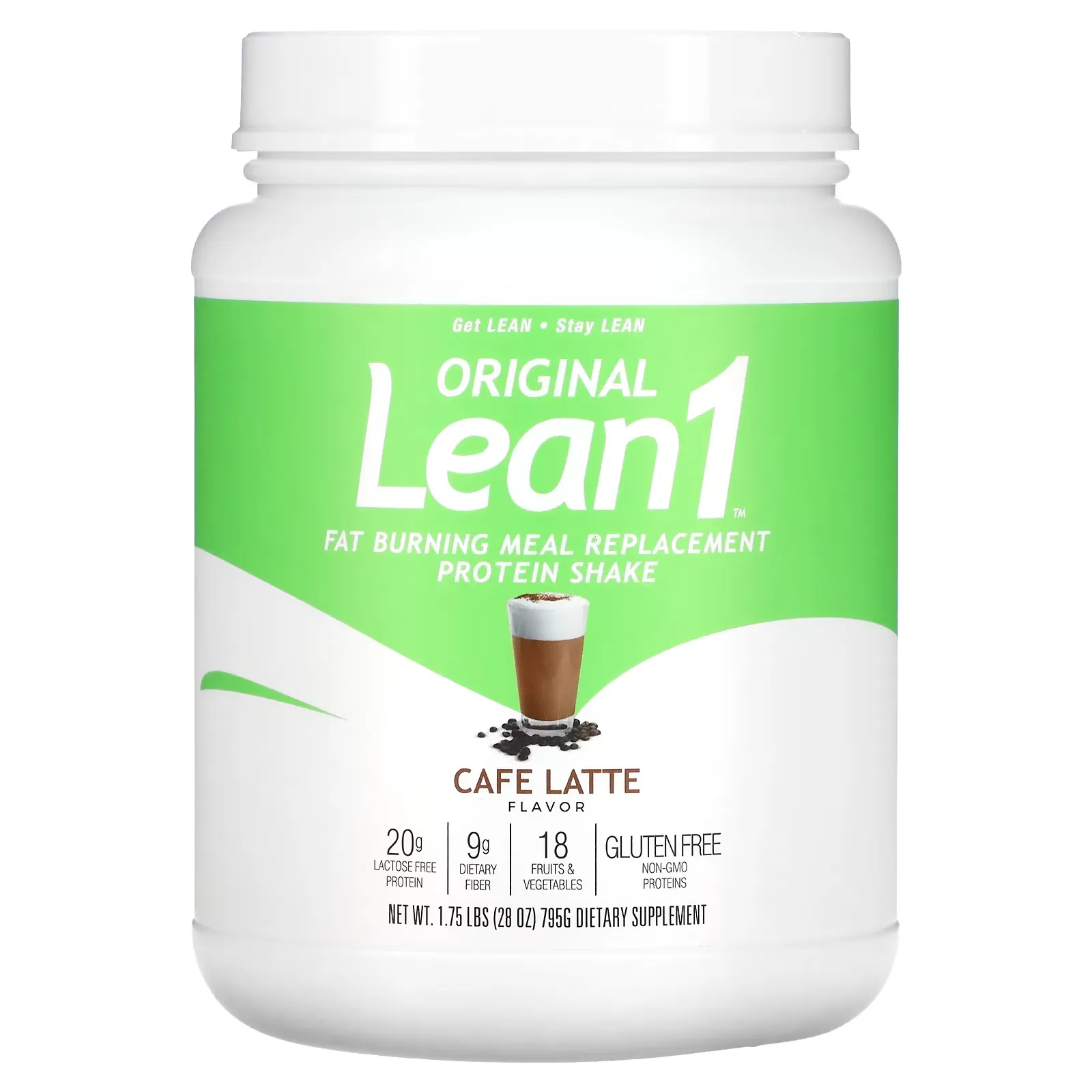 Original, Fat Burning Meal Replacement Protein Shake, Cafe Latte, 1.75 lbs (795 g)