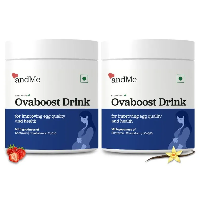 andMe Ovaboost Fertility Supplement - Strawberry Flavour - Pack Of 2