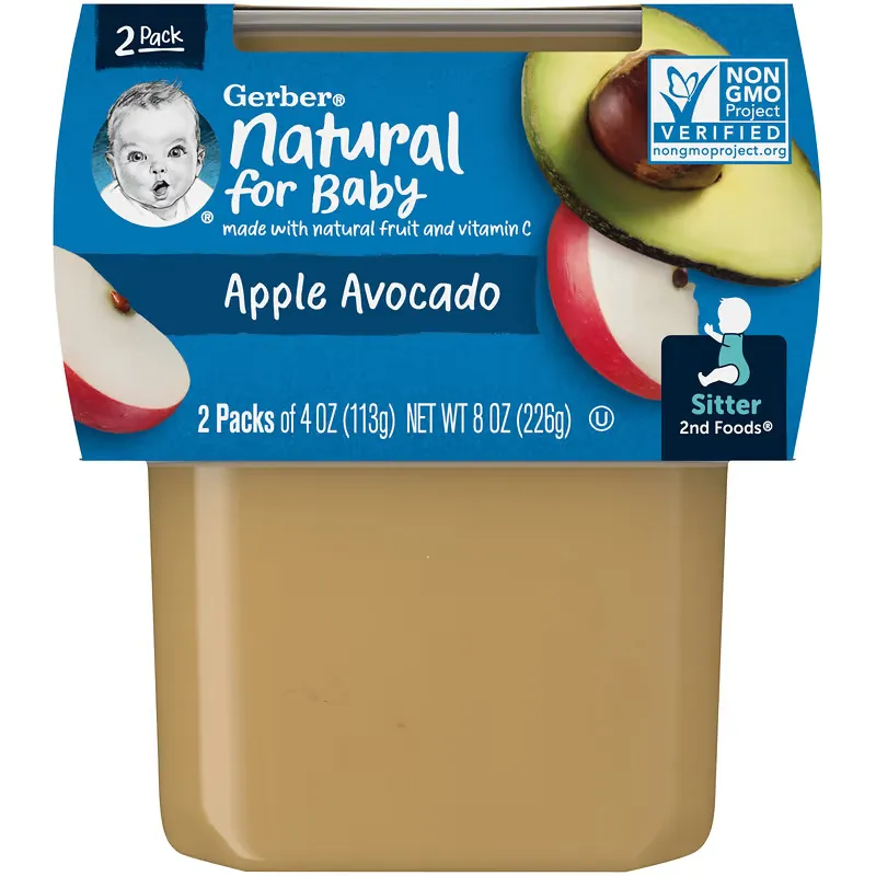 Natural for Baby, 2nd Foods, Apple Avocado, 2 Pack, 4 oz (113 g) Each