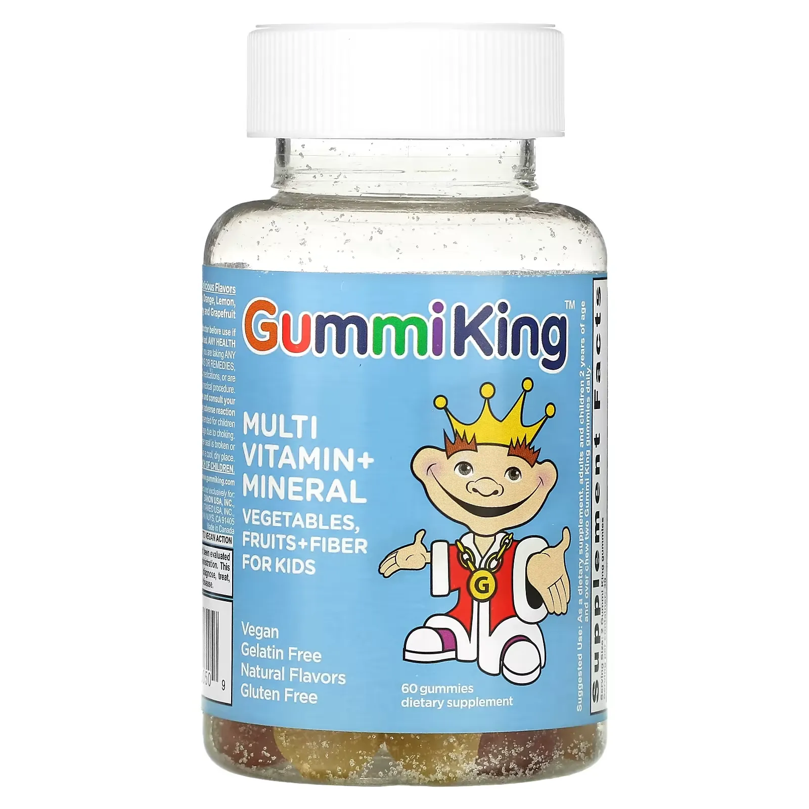 Multi Vitamin + Mineral, Vegetables, Fruits + Fiber For Kids, 60 Gummies