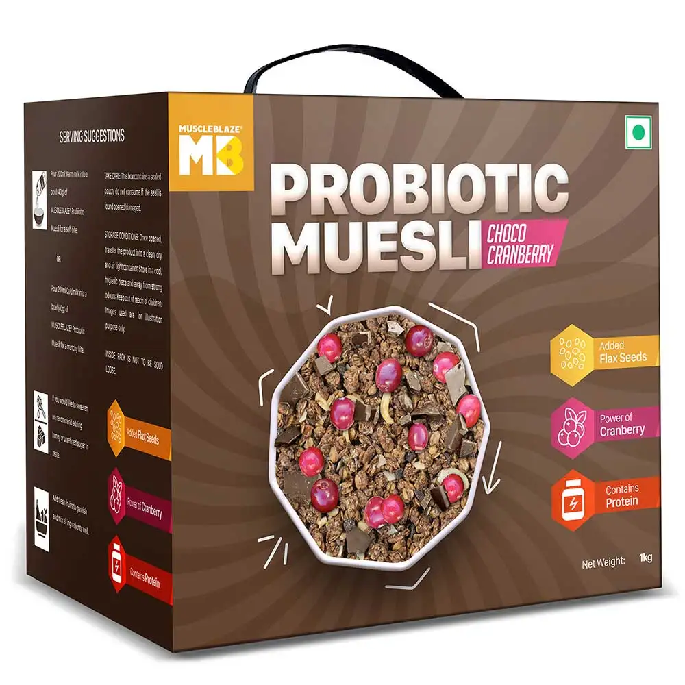 MuscleBlaze Probiotic Muesli,  1 kg  Choco Cranberry