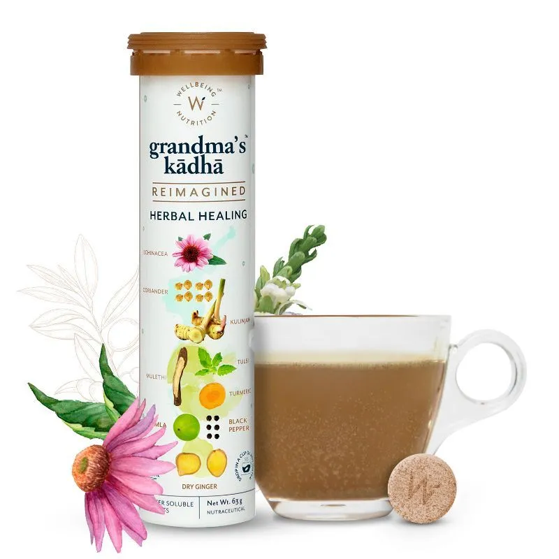 Wellbeing Nutrition Grandma's Kadha For Immunity, Cough, Cold And Flu Symptom Support