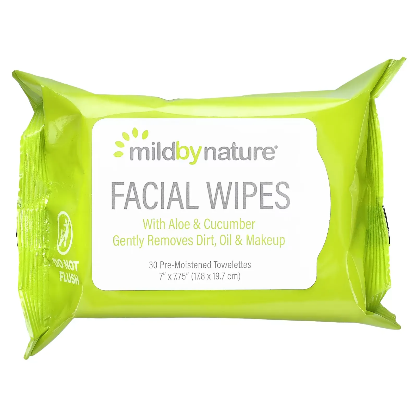 Aloe & Cucumber Facial Wipes, Biodegradable, 30 Pre-Moistened Towelettes