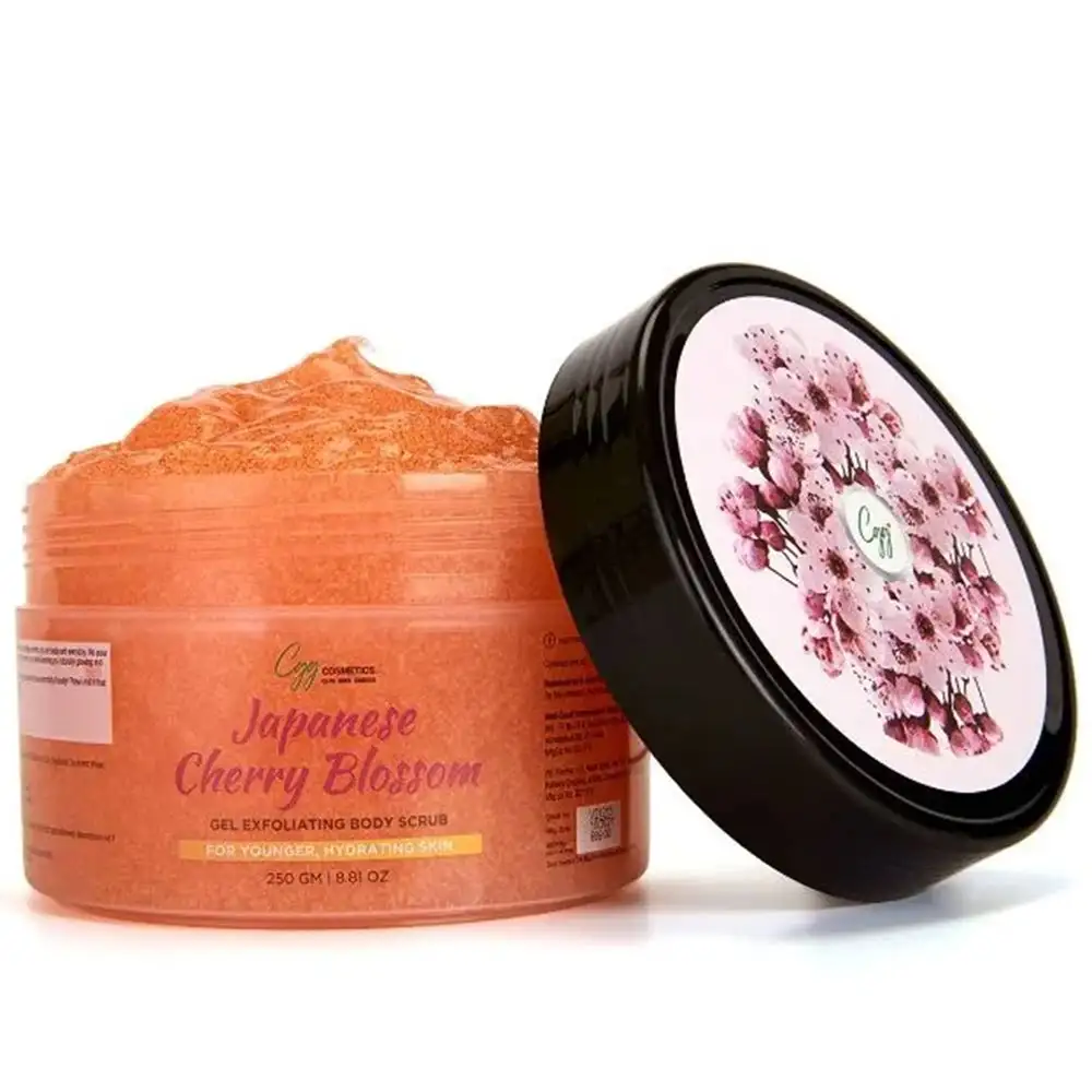 CGG Cosmetics Japanese Cherry Blossom Gel Exfoliating Body Scrub,  250 g  for Younger, Hydrating Skin