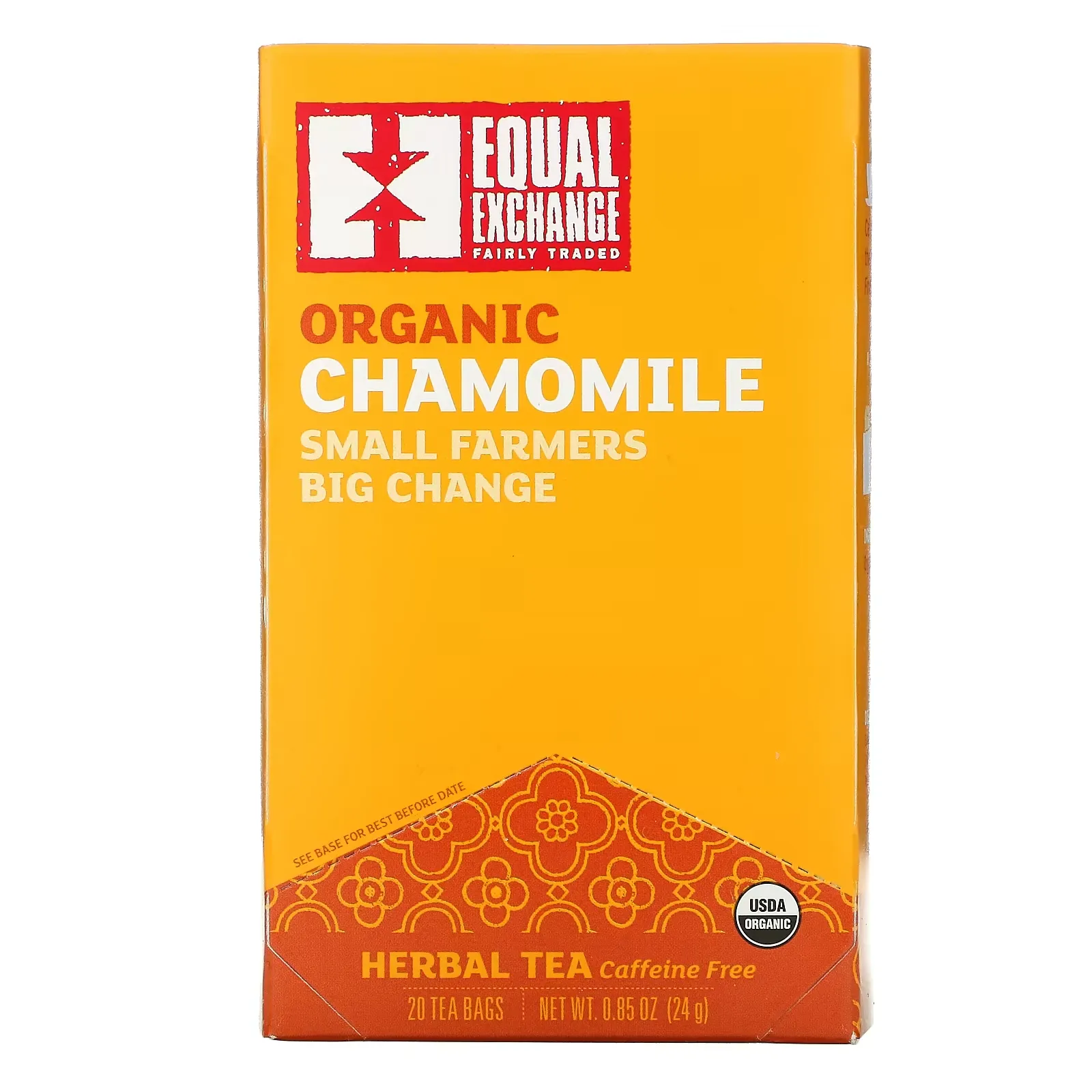 Organic Chamomile Herbal Tea, Caffeine Free, 20 Tea Bags, 0.85 oz (24 g)