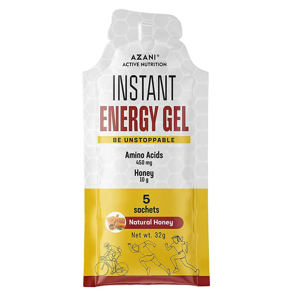 Azani Active Nutrition Instant Energy Gel,  5 sachets/pack  Natural Honey