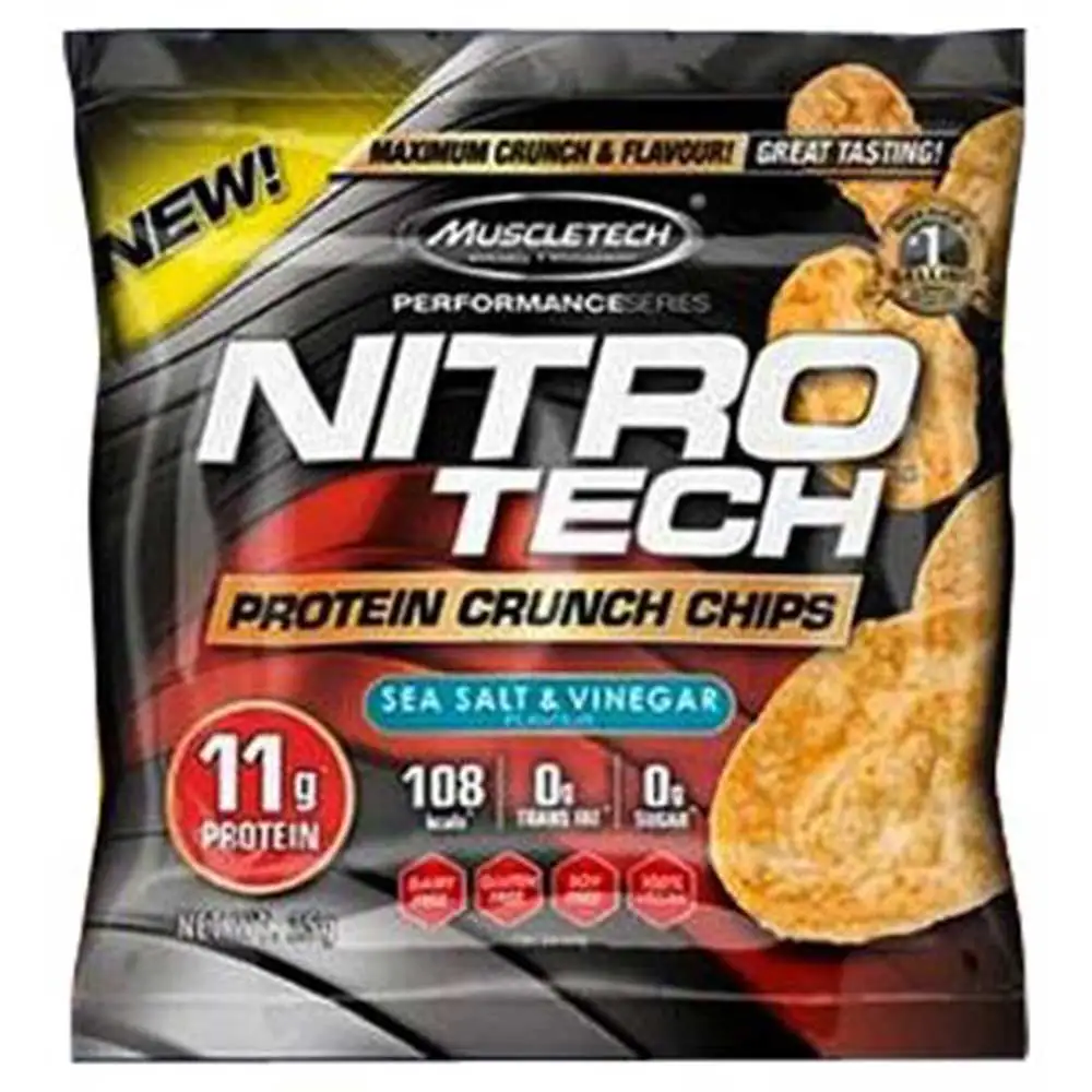 MuscleTech Nitrotech protein Crunch Chips,  25 g  Sea Salt & Vinegar