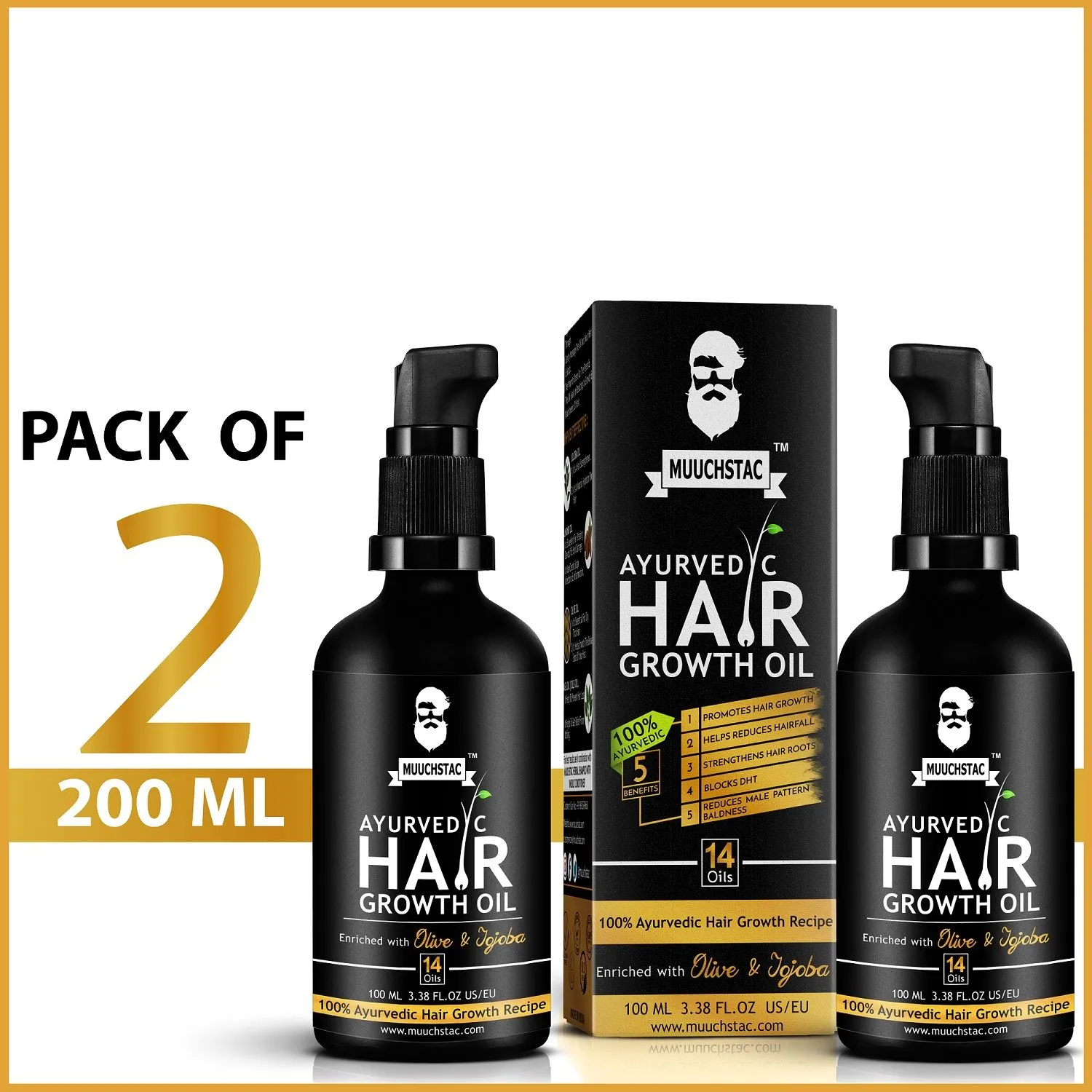 Muuchstac Ayurvedic Hair Growth Oil (Pack Of 2)