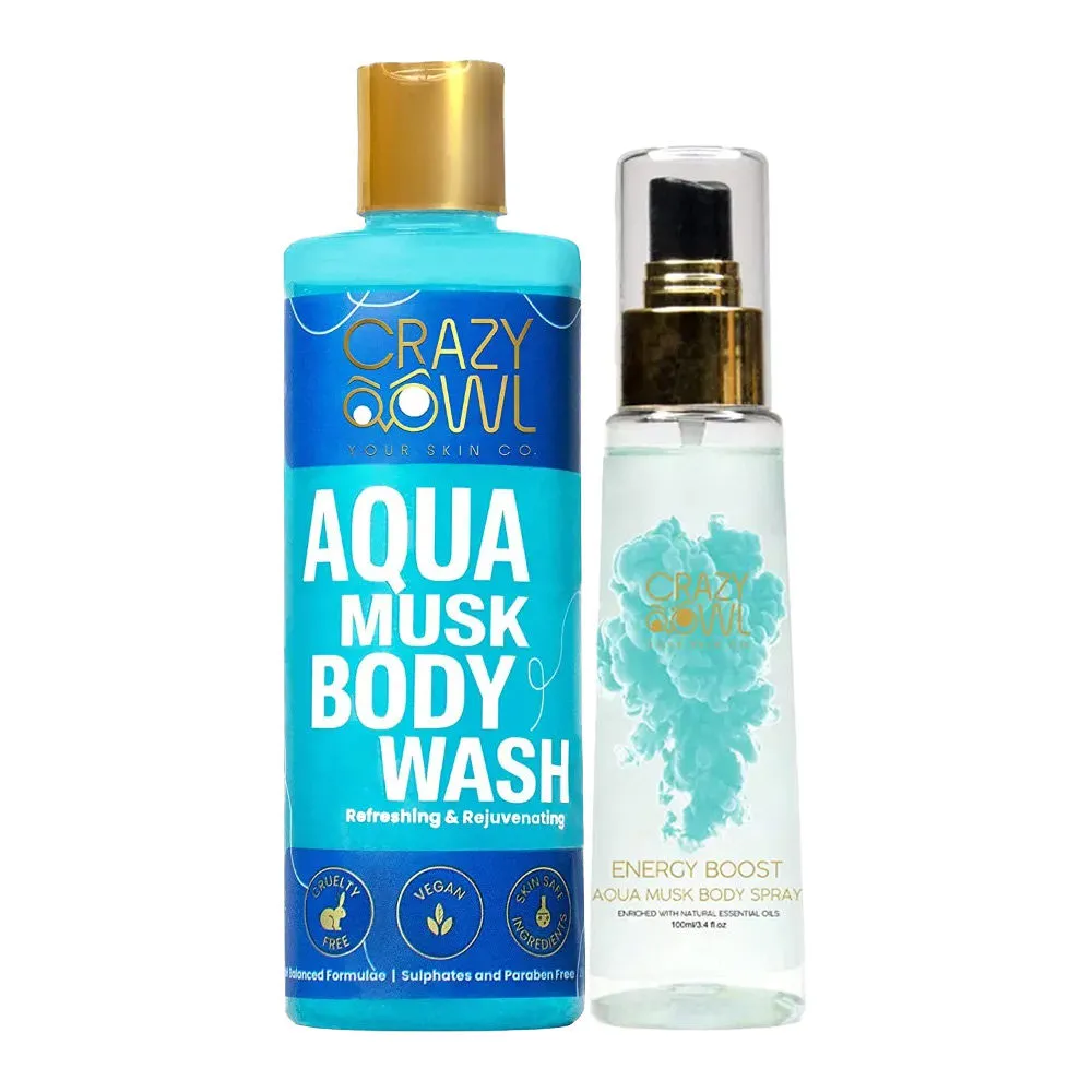 Crazy Owl Aqua Musk Body Spray And Body Wash Combo Pack