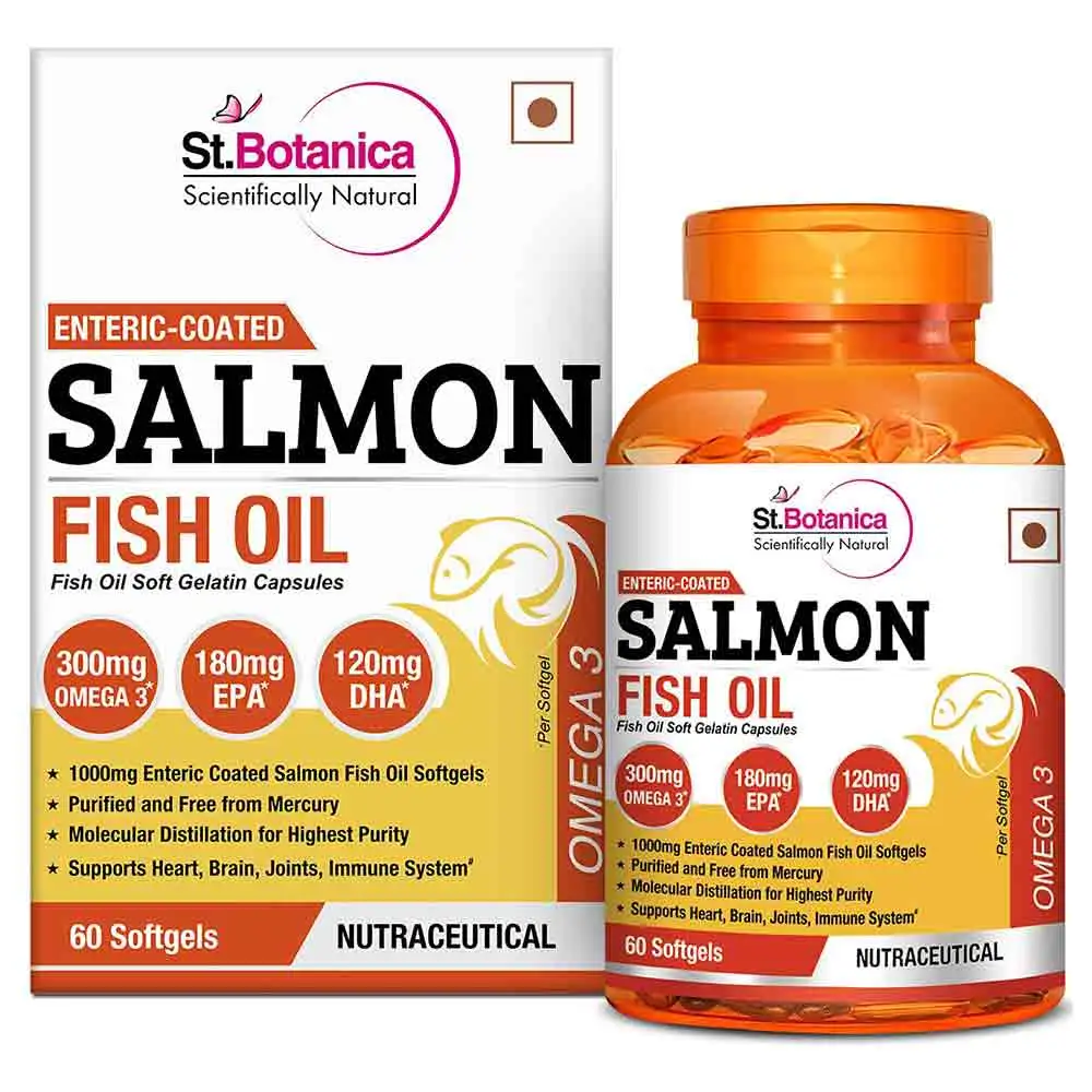 St.Botanica Enteric Coated Salmon Fish Oil Omega 3,  60 softgels