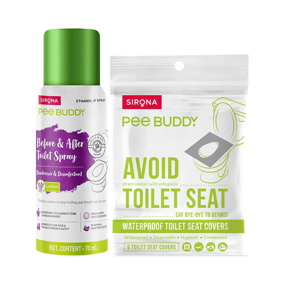 Peebuddy Waterproof Toilet Seat Covers With Lavender Spritz Toilet Seat Sanitizer Spray